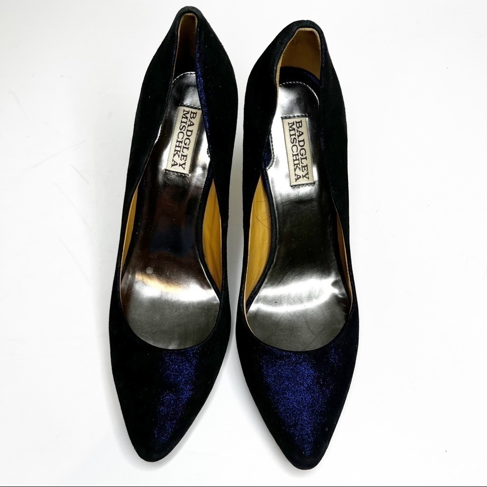 Badgley Mischka | Vision Blue Metallic Point Toe Stiletto Heel Pumps